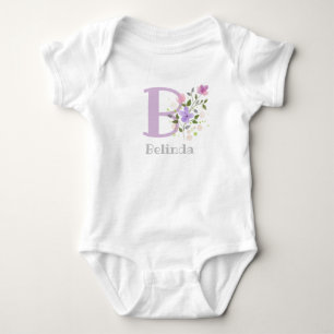 Baby Namn & Initial med Flowers T Shirt