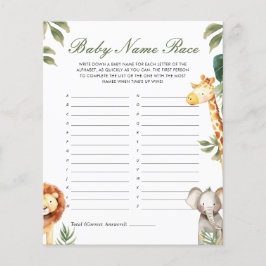 Baby Namn Kapplöpning En Lite Vild En Baby Shower