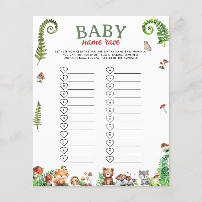 Baby Namn Lopp Babyshower Lek (Framsida)