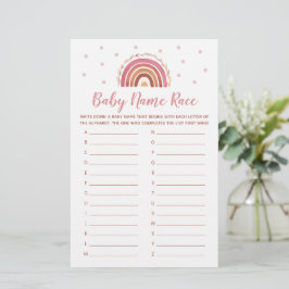 Baby Namn Lopp Spelet Boho Regnbåge Baby Shower