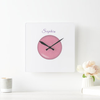 Baby Namn personlig, Nursery, barn, Square Fyrkantig Klocka