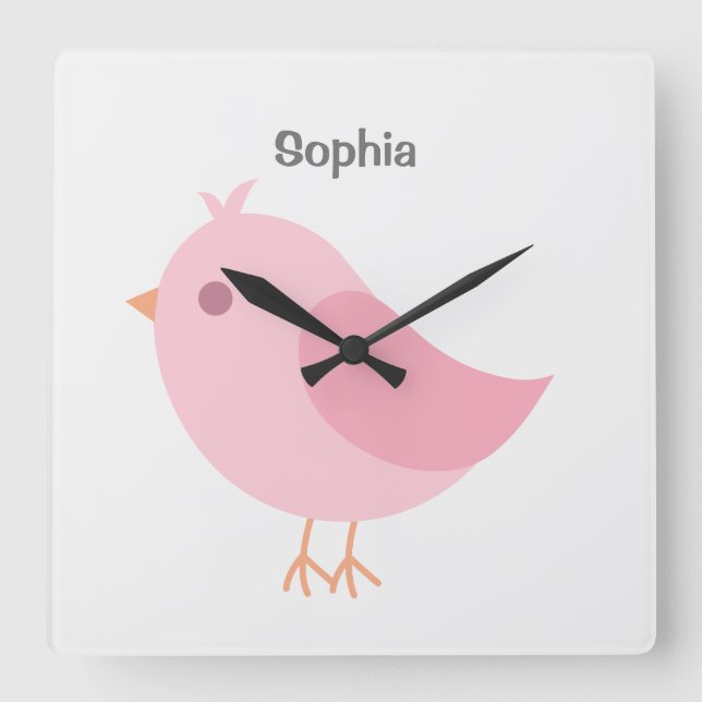 Baby Namn personlig, Nursery, killens Square Wall Fyrkantig Klocka (Framsida)