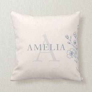 Baby namn, personlig, rosa baby Cushion Kudde