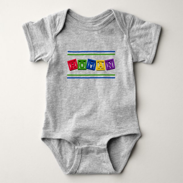 Baby Namn romerska på Leksak blocken T-Shirt (Framsida)