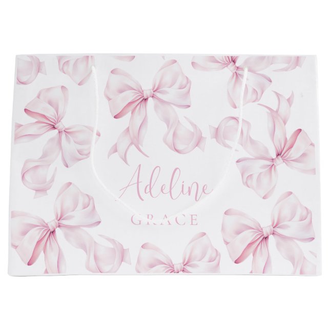 Baby Namn Rosa Bow Gift Bag (Framsidan)