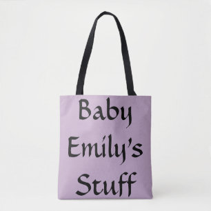 Baby Namn Saker Lila Diaper Bag Tygkasse