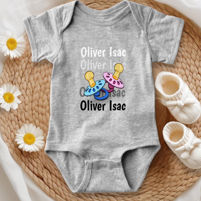 Baby namn skuggor vita till svarta med nappar Gråt T Shirt (Skapare uppladdad)