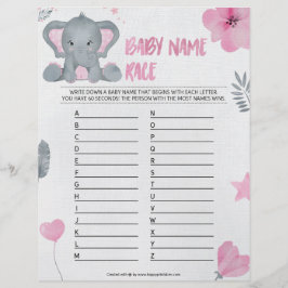 Baby Namn Tävling [Baby Elephant [Rosa] Brevhuvud