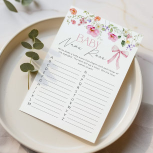 Baby Namn Wildblomma Bow-babyduschspel för barn