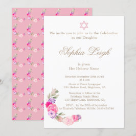Baby namnger Ceremony Hebrew Girl-inbjudan Inbjudningar