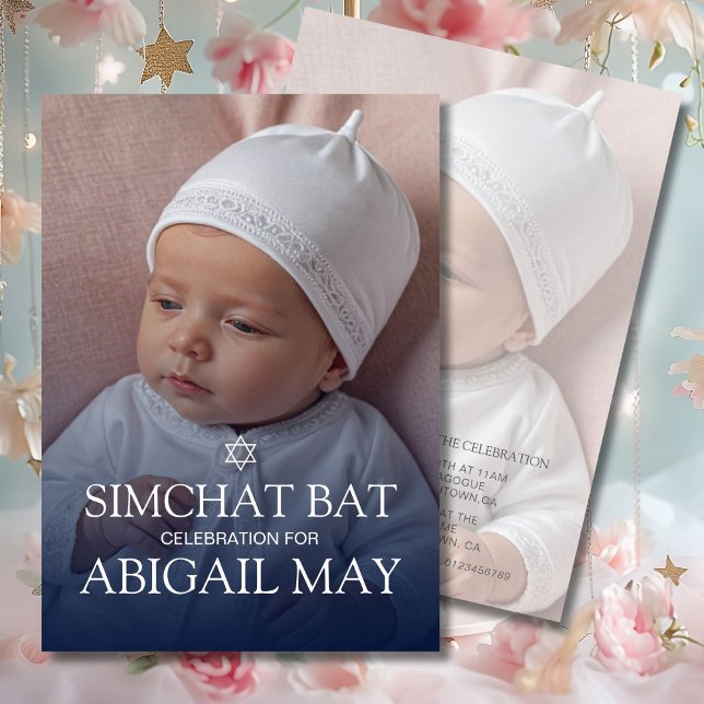 Baby namngivning Simchat-fotoenkel inbjudan till F (Skapare uppladdad)