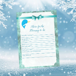 Baby Narwhal Advice for Mamma Baby Shower Game Inbjudningar