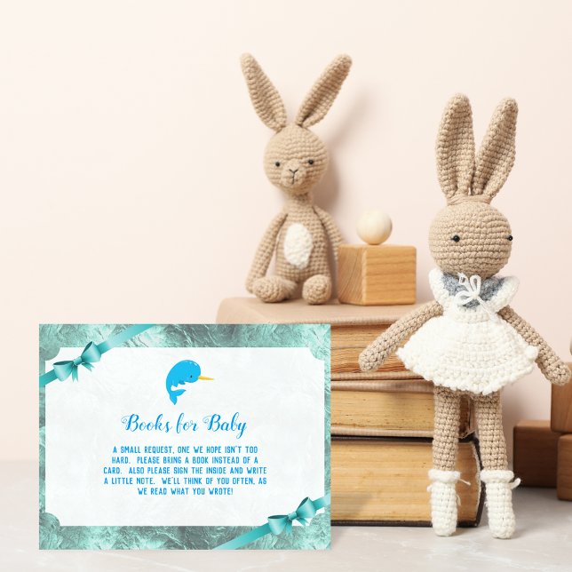 Baby Narwhal Bokar för babyskor Inbjudningar (Skapare uppladdad)