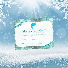 Baby Narwhal Guessing Count Baby Shower Game Inbjudningar