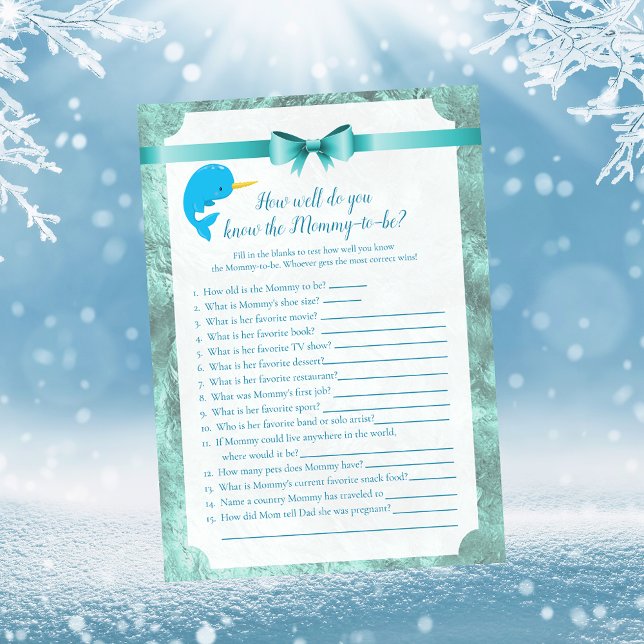 Baby Narwhal som känner till Mamma Best Baby Showe Inbjudningar (Skapare uppladdad)