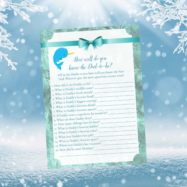 Baby Narwhal som känner till Pappa Best Baby Showe Inbjudningar (Skapare uppladdad)