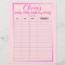 Baby Nelly Födelsedagsfest Guest List
