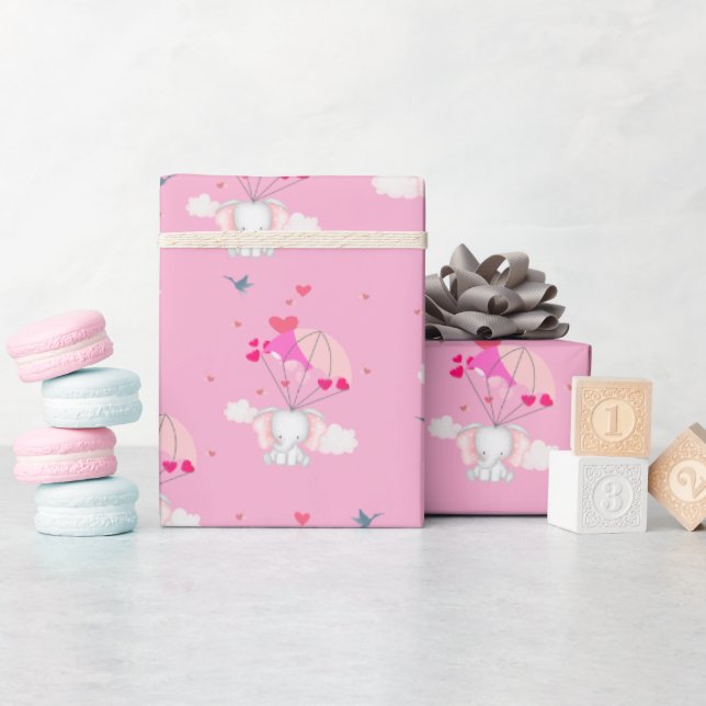 Baby Nelly om Rosa Wrapping Papper Presentpapper (Baby Shower)