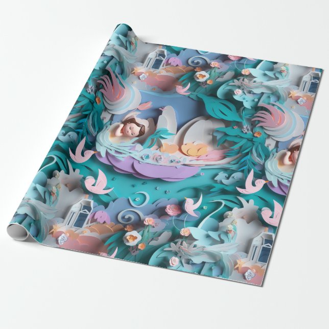 Baby, New Born Mönster Presentpapper (Utrullad)