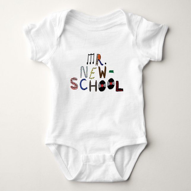 Baby, New-School Font Jersey Bodykostym T Shirt (Framsida)
