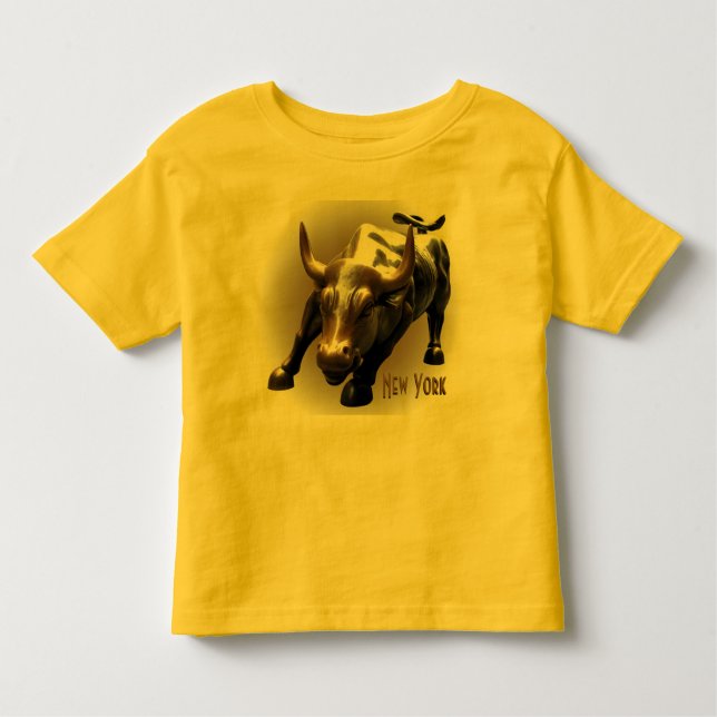 Baby New York Shirt Bull Statue Souvenir Shirt Tröja (Framsida)