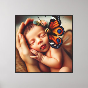 Baby Newborn Butterfly - Canvastryck