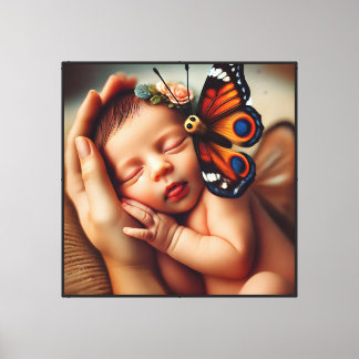 Baby Newborn Butterfly - Canvastryck