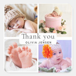 Baby Newborn Photo Tack Sticker Fyrkantigt Klistermärke