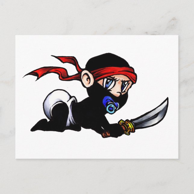 Baby Ninja Infant Ninjutsu Vykort (Framsida)