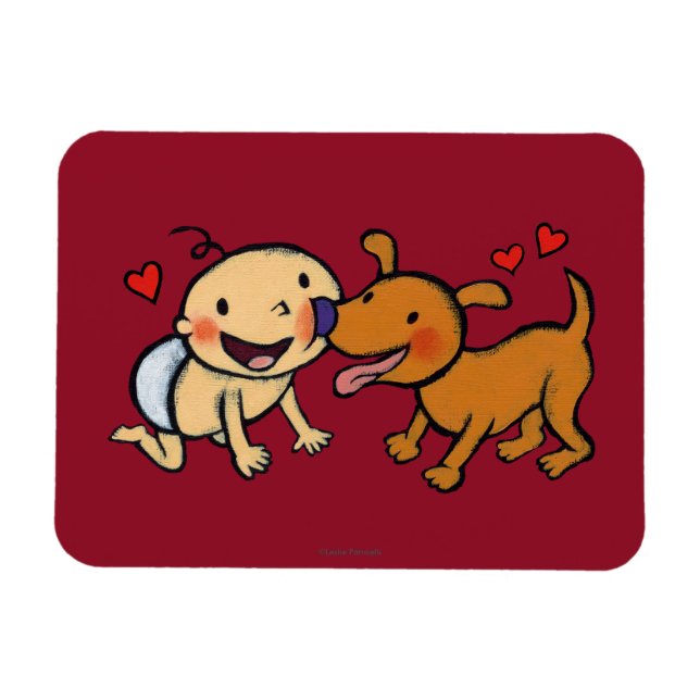 Baby Nose Kisses från Hund Magnet (Horisontell)