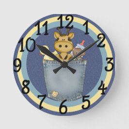 Baby Nursery Giraffe design Wall Clock Rund Klocka