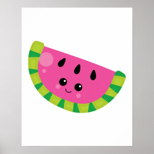Baby Nursery Kawaii Modern vattenmelon Sommarfrukt Poster