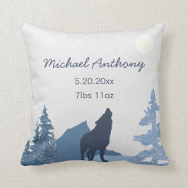 Baby Nursery Pillow Birth Stats Varg Mountain Kudde