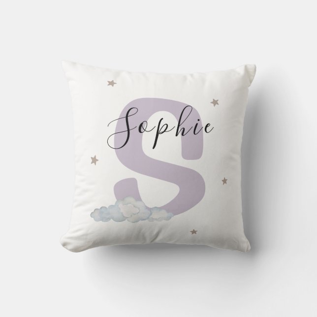 Baby Nursery Throw Pillow Custom Name Initial Kudde (Framsida)