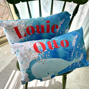 Baby Nursery Whale Gnistra Blue Red Personal Lumbarkudde