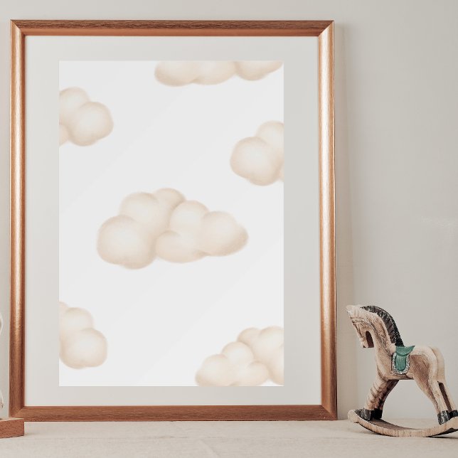 Baby Nursery Whimsical Flytande Kitten Clouds Poster (Skapare uppladdad)
