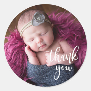 Baby Nyfödd Foto Tack Sticker Runt Klistermärke