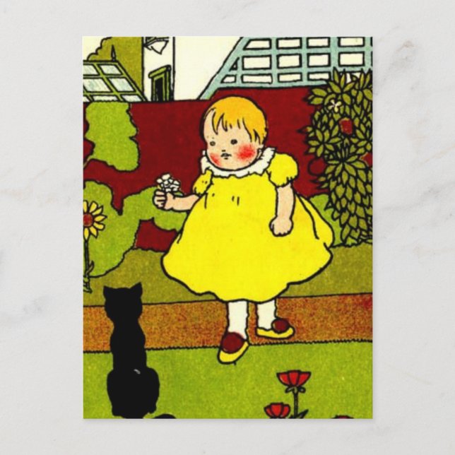 Baby och Black Cat Vykort (Framsida)