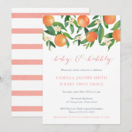 Baby och Bubly Brunch Baby Shower for Girl Inbjudningar