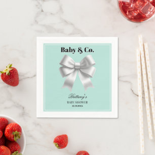 Baby och Co. Elegant Bow Baby Shower Pappersservett