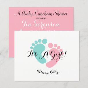 BABY och CO Rosa Baby Visa babyskor, Party Inbjudningar