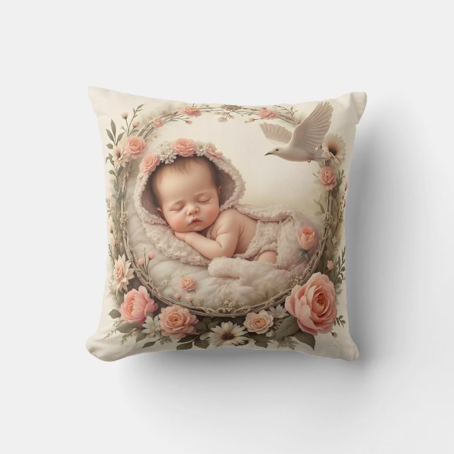 Baby och fåglar kudde (Framsida)