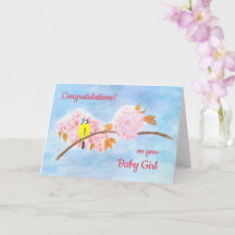 Baby och förväntad Personlig - fåglar och Blommar