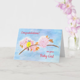 Baby och förväntad Personlig - fåglar och Blommar Kort