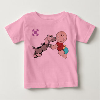 Baby och Hund-vänner på besättningen Baby T-shirt