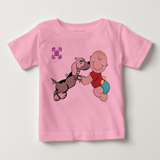 Baby och Hund-vänner på besättningen Baby Tee (Framsida)