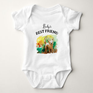 Baby och lurviga kompis, bästa vänner t shirt