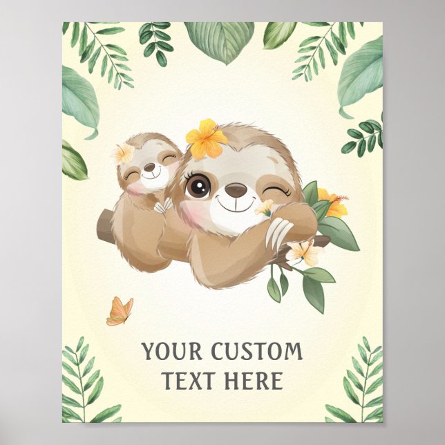 Baby och mammas slotharnas babyshower-dopp Nurseri Poster (Framsidan)