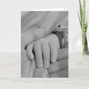 Baby och pappa Holding Händer Kort