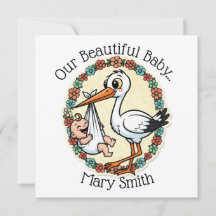 Baby och Stork Design Vintage Stil